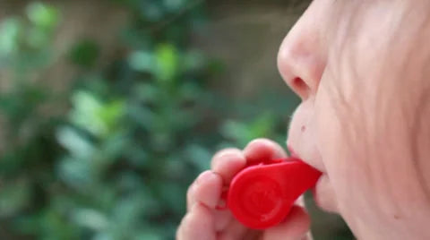 Plastic Red Whistles 4pk
