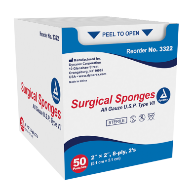 Surgical Gauze Sponge - Sterile 2's 8Ply 50ct