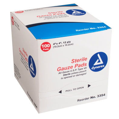 Sterile 4x4 Gauze Sponge 12 ply 1 Box (100ct)