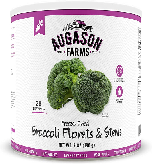 Augason Farms Freeze‑Dried Broccoli Florets & Stems Can #10