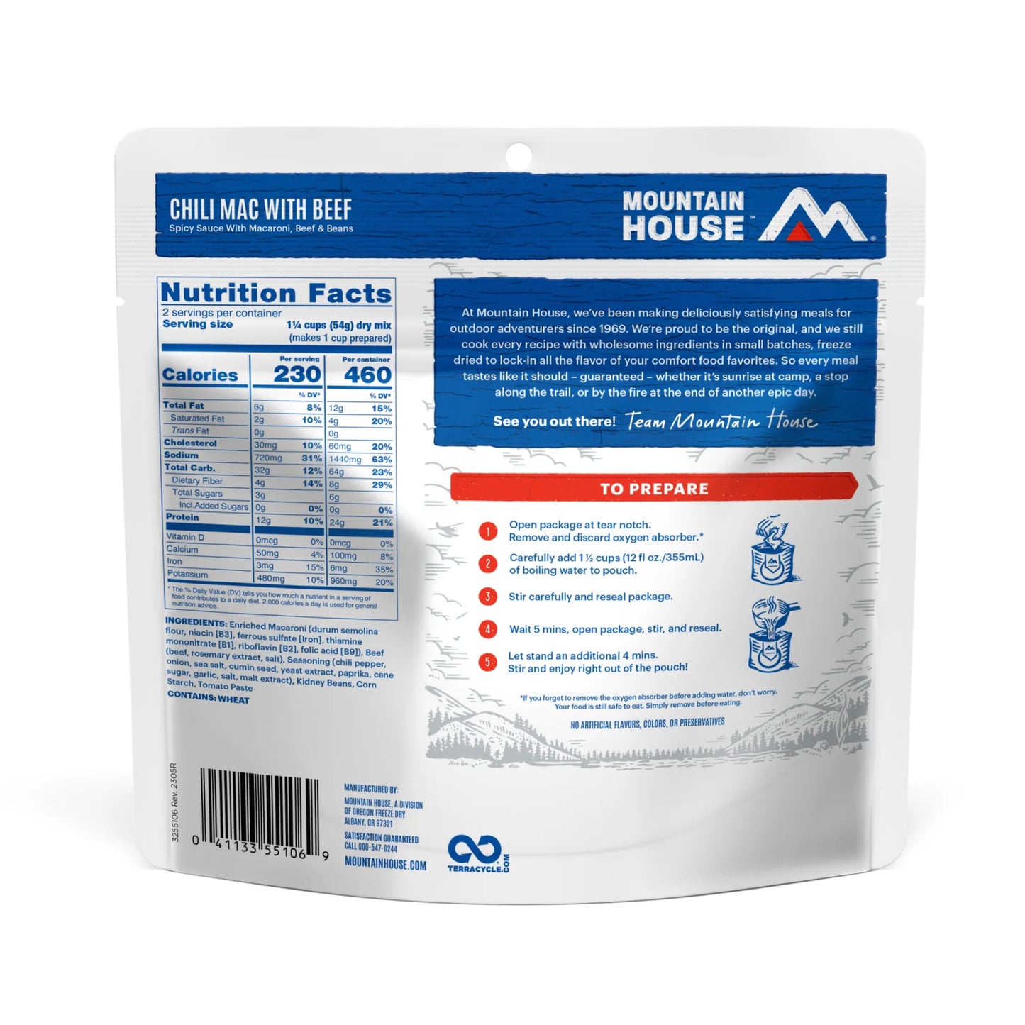 Chili Mac with Beef – Freeze-Dried Meal (Pouch) | Mountain House