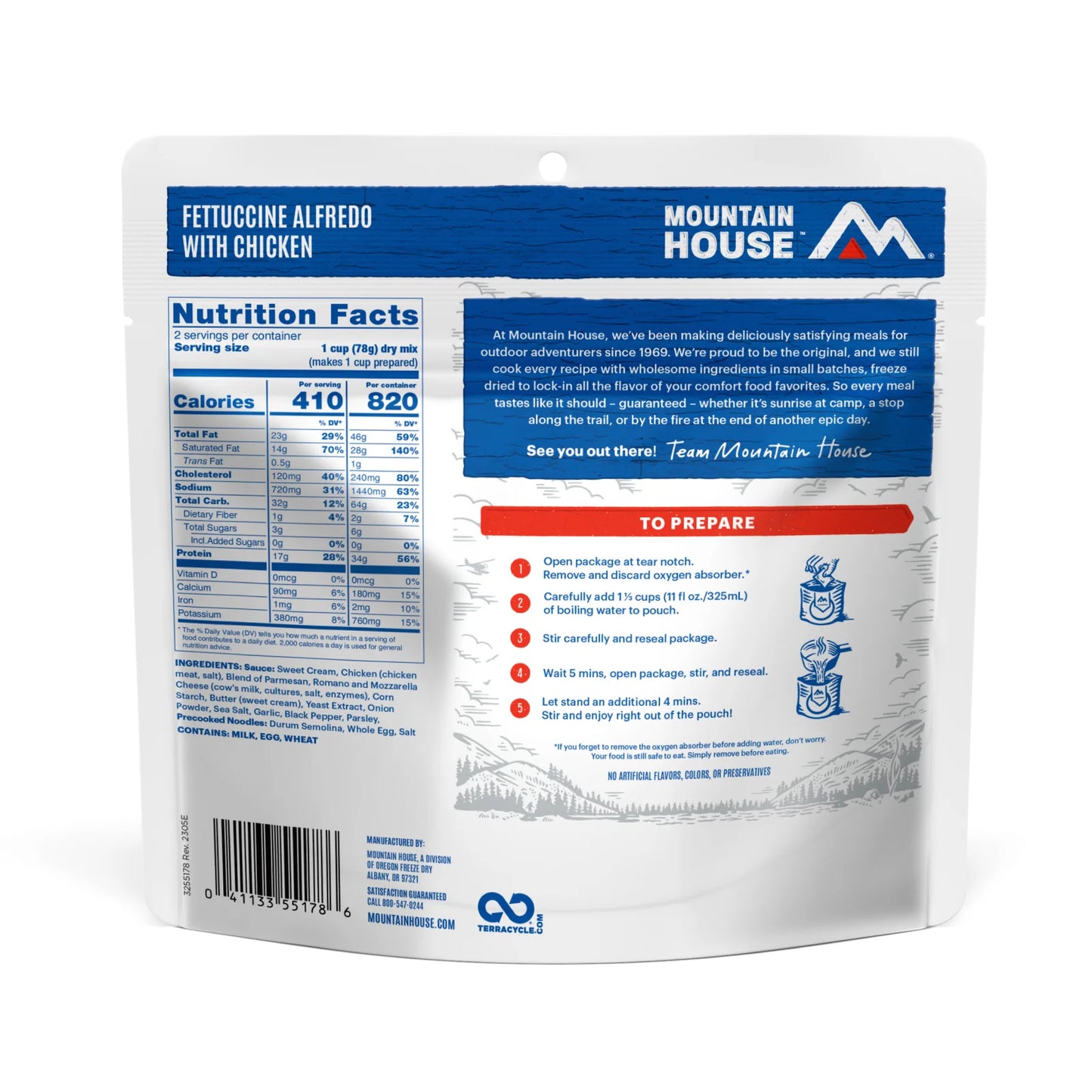 Fettuccine Alfredo with Chicken – Freeze-Dried Meal (Pouch) | Mountain House