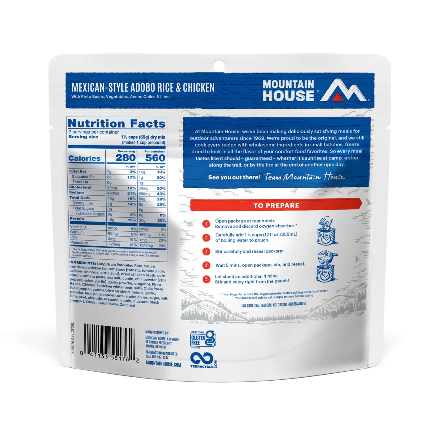 Mexican-Style Adobo Rice & Chicken – Freeze-Dried Meal (Pouch)