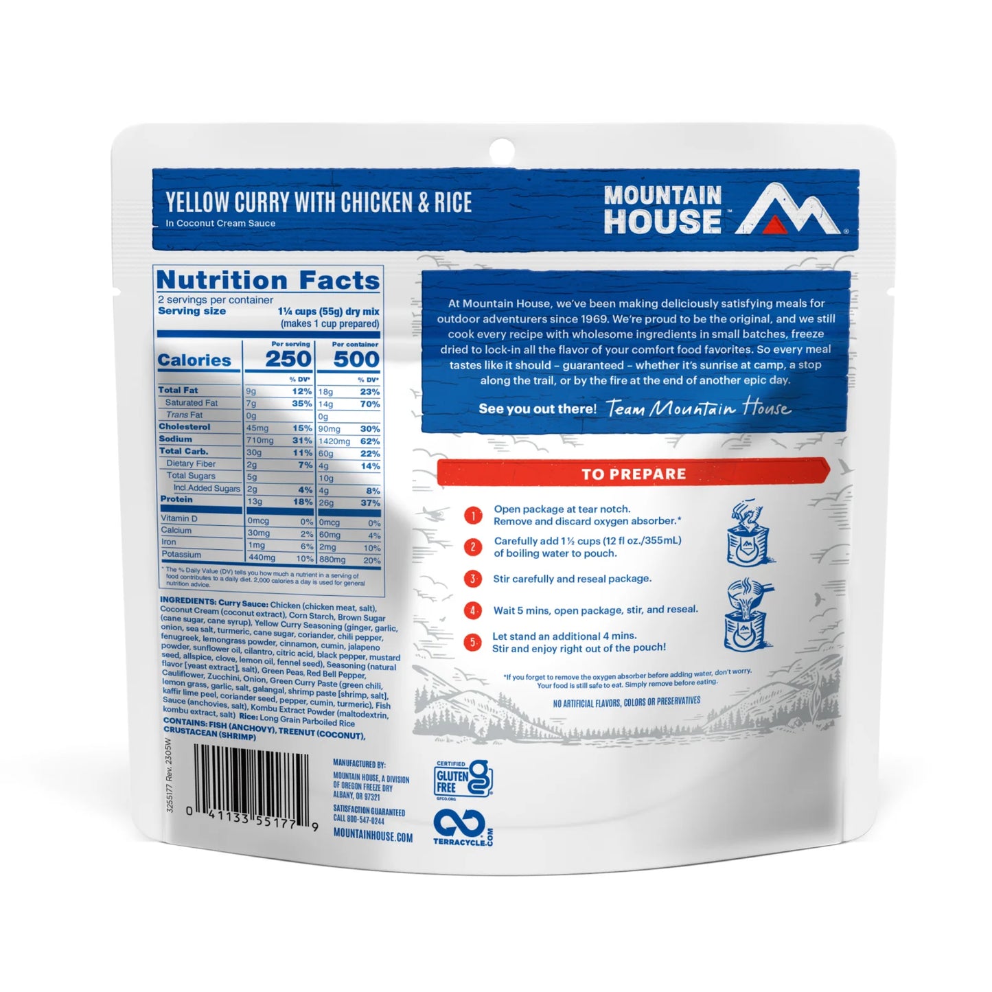 Yellow Curry with Chicken & Rice – Freeze-Dried Meal (Pouch) | Mountain House