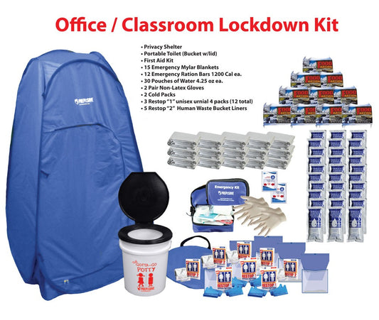 Deluxe 30-Person Classroom or Office Lockdown Kit by Prep and Save