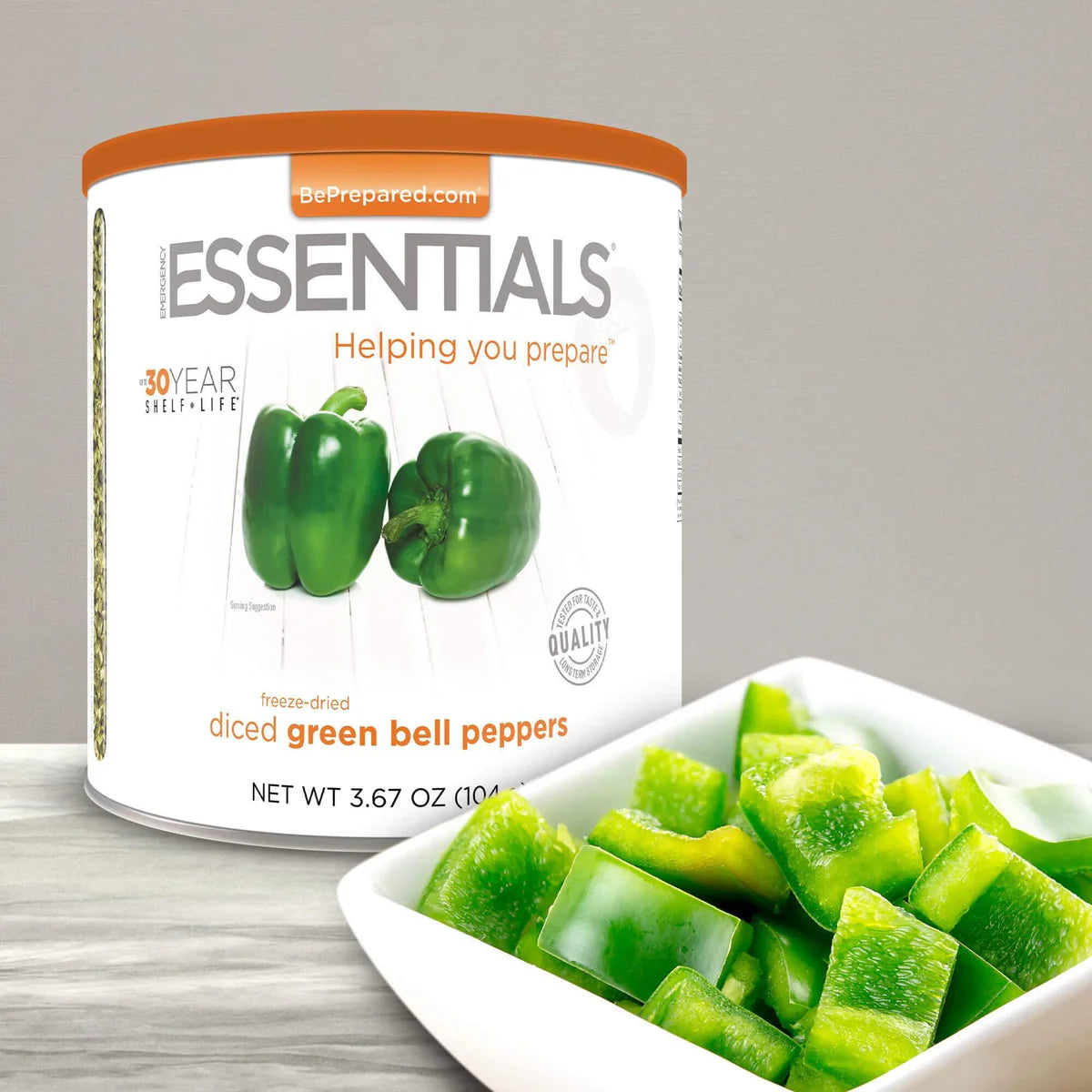 Emergency Essentials Freeze-Dried Green Bell Pepper Dices – Large #10 Can