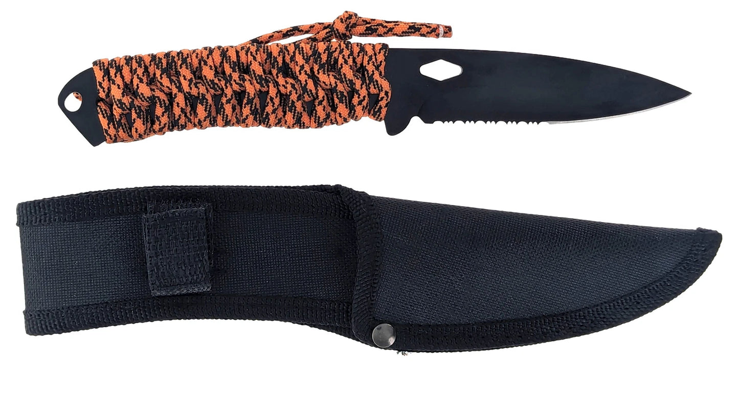 4-Piece Survival Essentials Kit: 10.5" Axe, 8" Knife, Fire Starter, Whistle