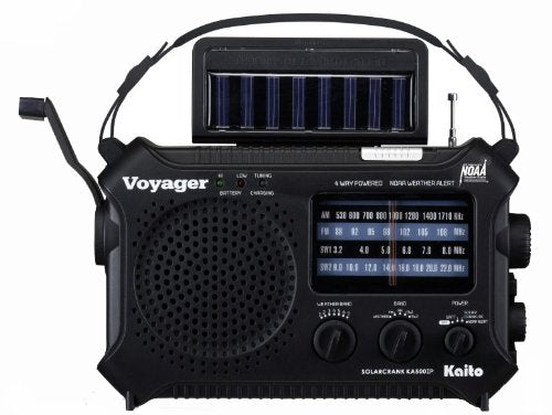 Kaito KA500 Voyager Solar/Crank Emergency Radio – Black