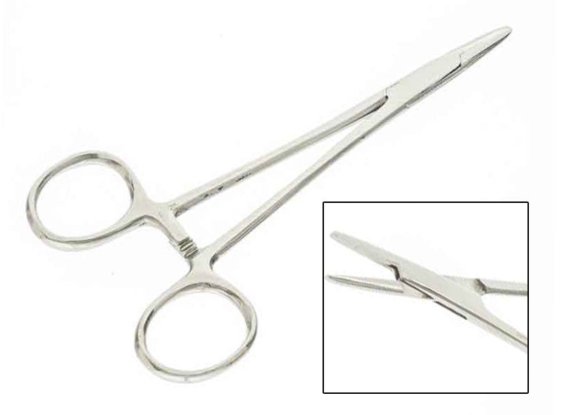 5" Stainless Steel Straight Webster Needle Holder Forceps/Hemostat (Smooth Jaw)
