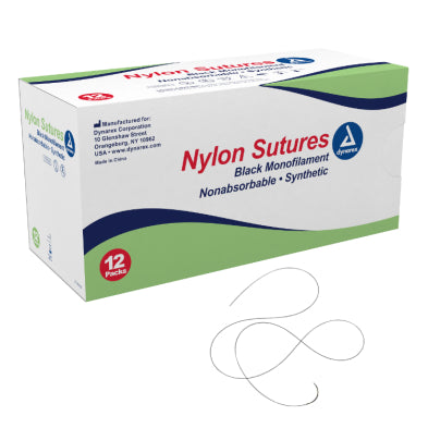 3-0 Nylon Sutures (12 Pack) – Dynarex
