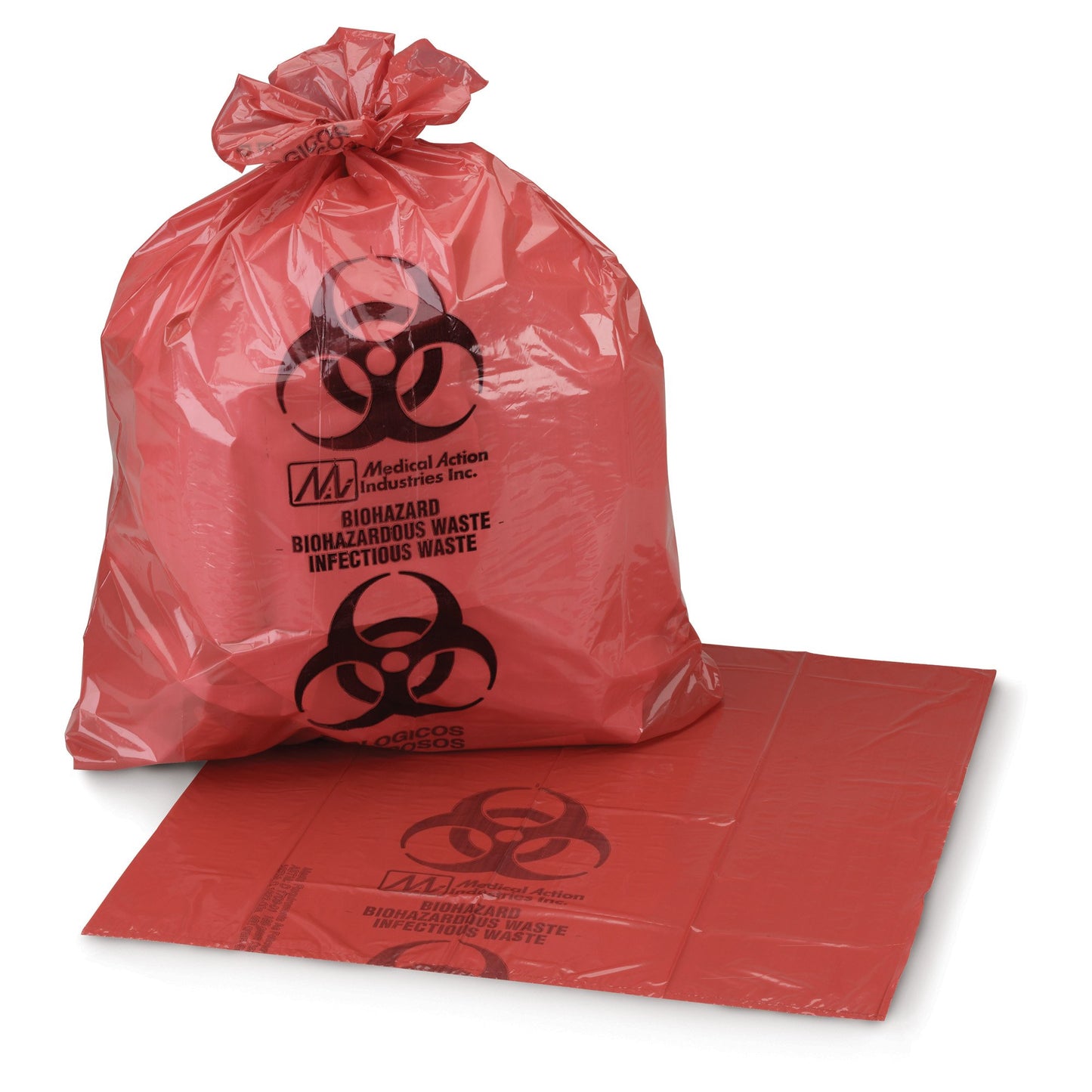McKesson Biohazard Waste Bags — Red, 1–3 Gallon (11" x 14") 50ct