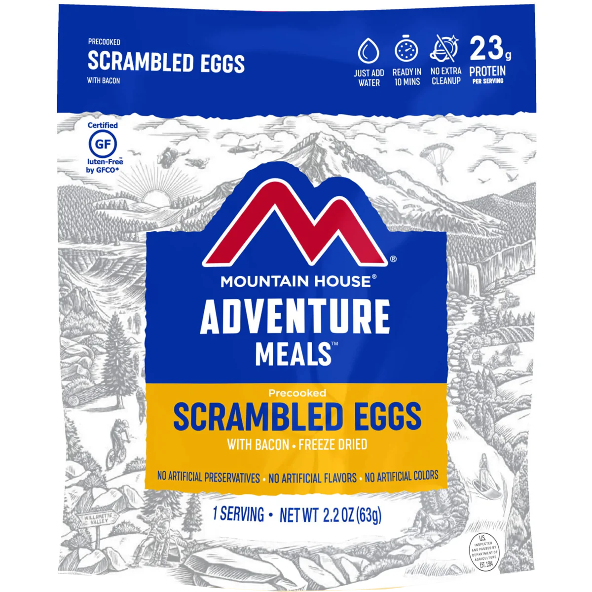 Scrambled Eggs with Uncured Bacon – Freeze-Dried Meal (Pouch) | Mountain House
