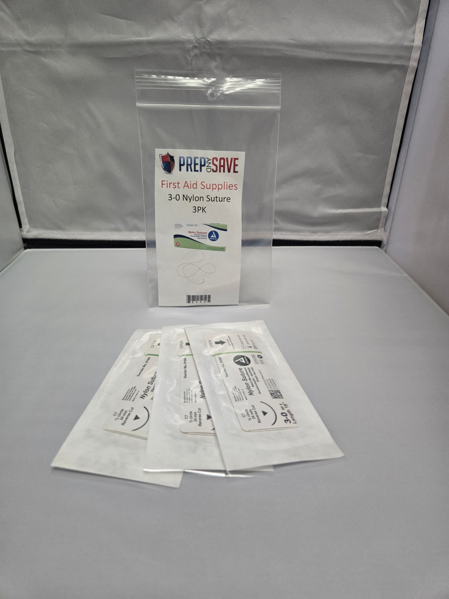 3-0 Nylon Suture  3pk