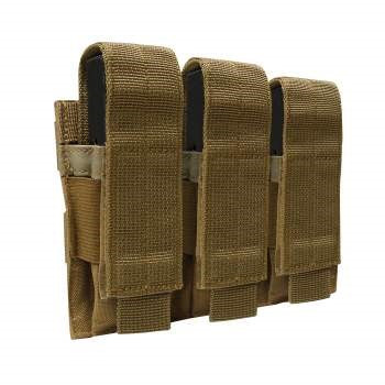 MOLLE Triple Pistol Magazine Pouch – Tan