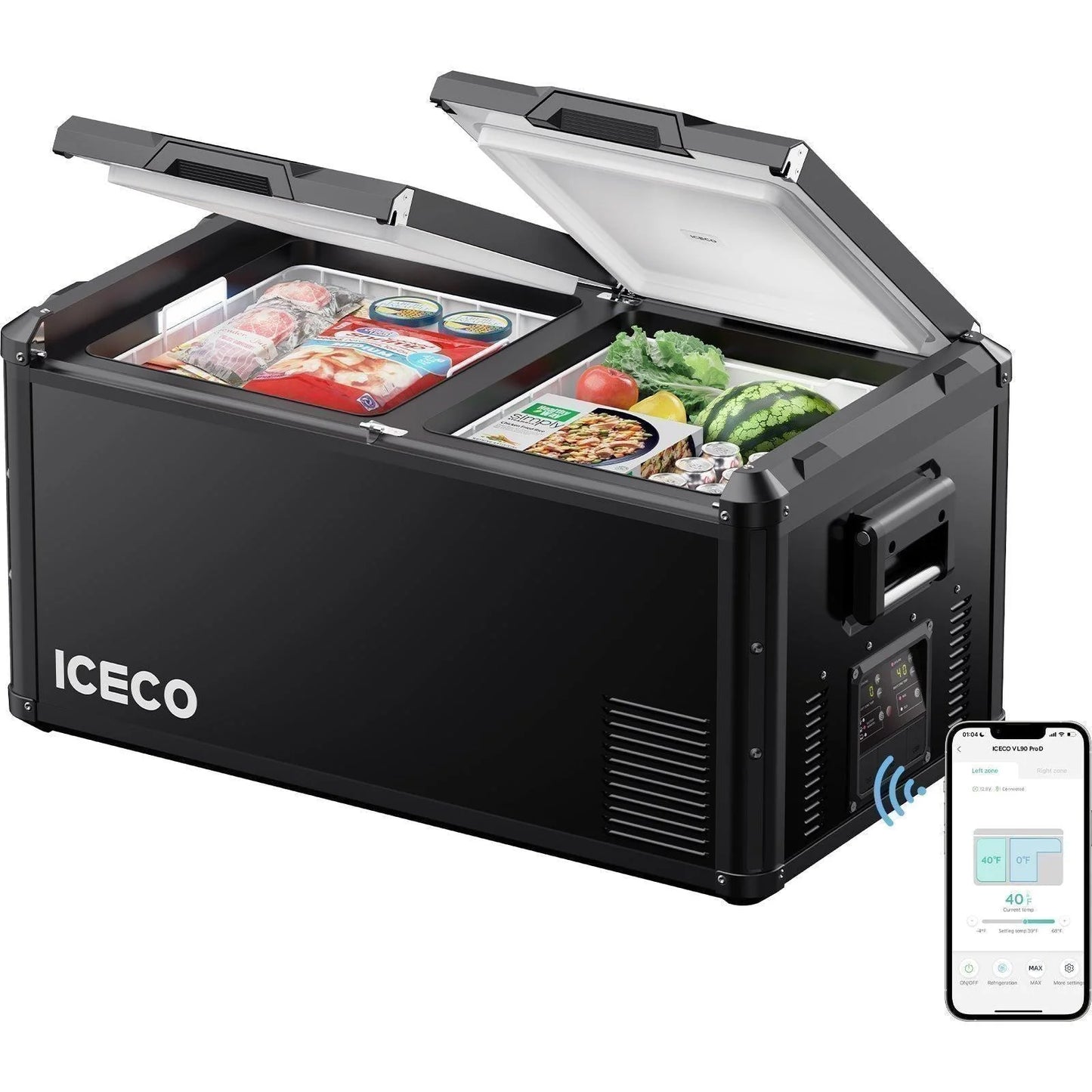 VL90ProD 90L 12V Dual Zone Portable Fridge Freezer ICECO