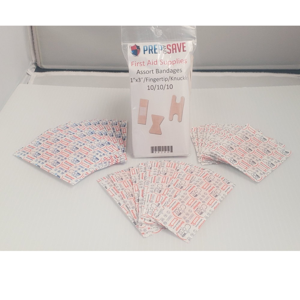 Assorted Bandages (1'X3" Bandage 10/Fingertip Bandage 10/Knuckle Bandage 10)