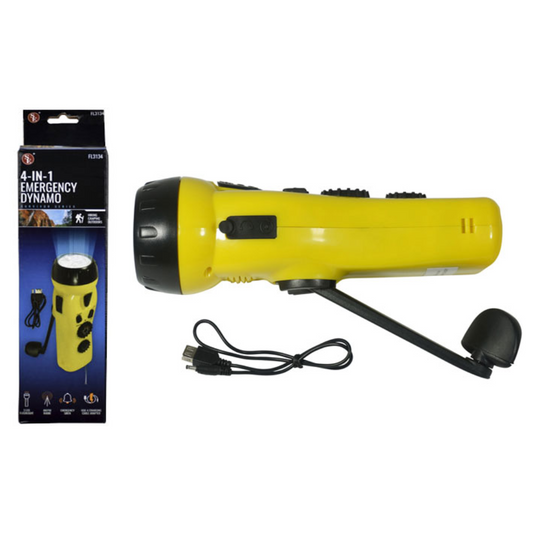 4-IN-1 Dynamo Light & AM/FM Emergency Radio with Antenna