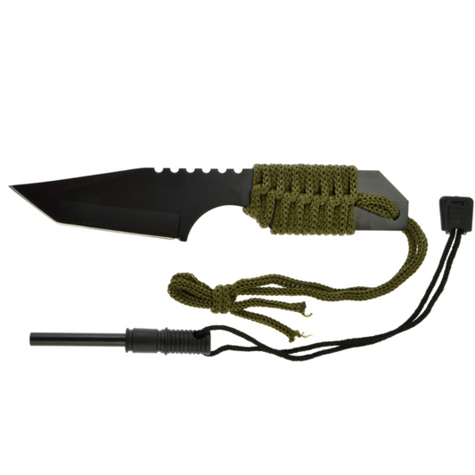 7" Hunting Knife With Fire Starter, Whistle & Carrying Case