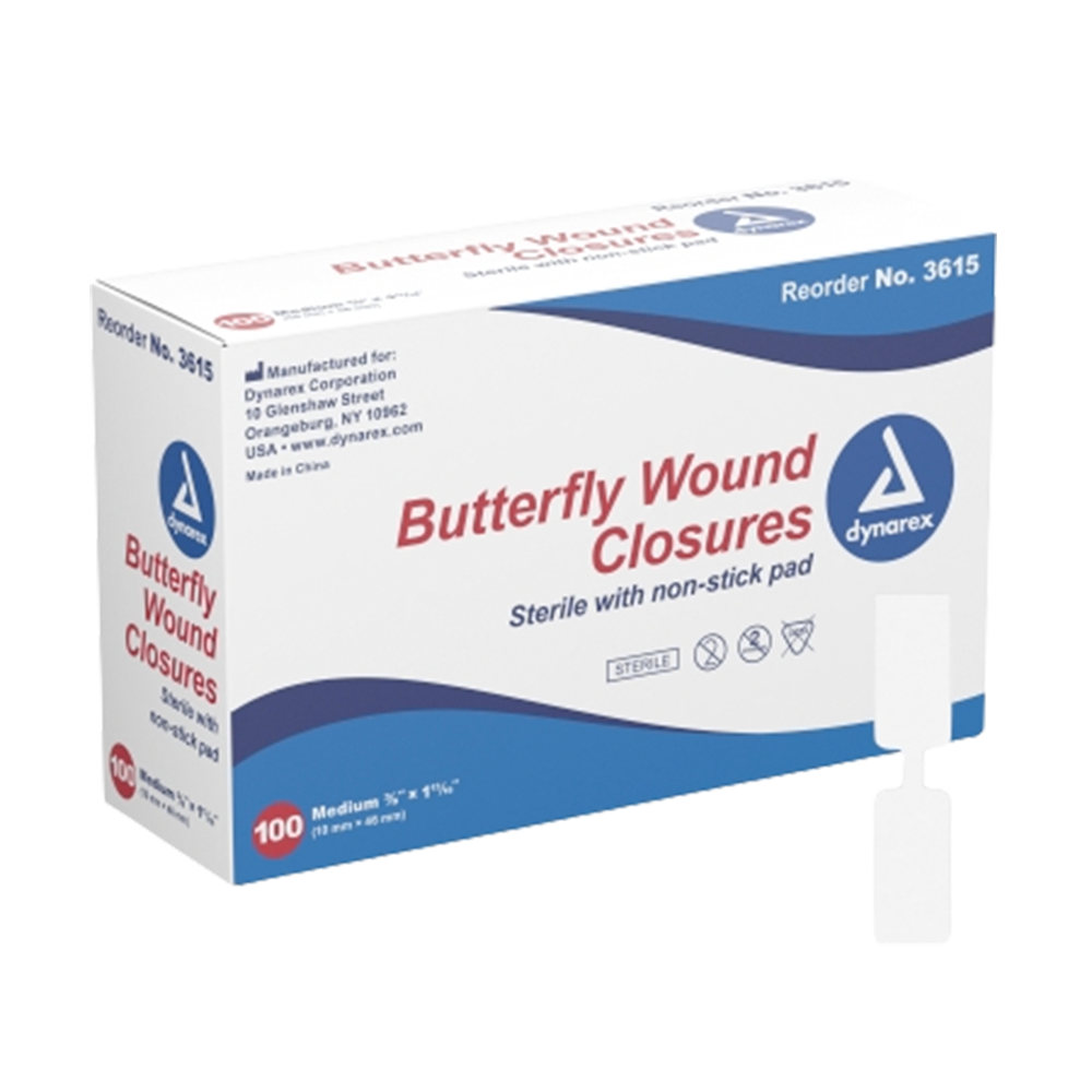 1/2" X 2 3/4" Butterfly Wound Closures 25PK