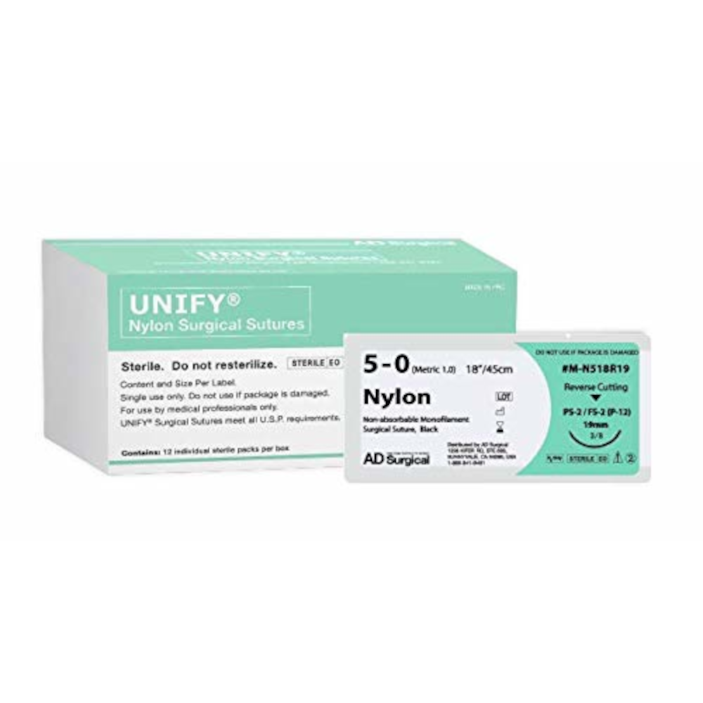 5-0 Nylon Sutures (12 Pack) – Dynarex