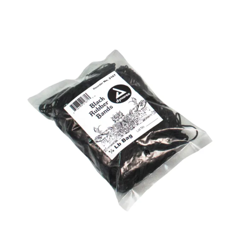Black Rubber Bands 1/4 lbs Bag