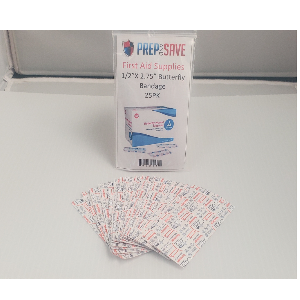 1/2" X 2 3/4" Butterfly Wound Closures 25PK