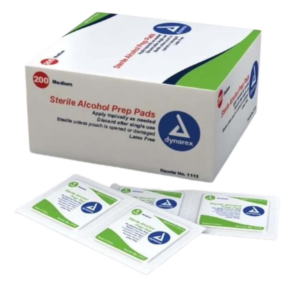 Dynarex Medium Sterile Alcohol Prep Pad – Box 200