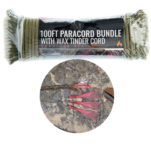 Paracord Bundle with Wax Tinder Cord 100FT