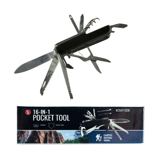 16-IN-1 Black Multi-Function Knife